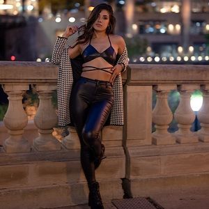 On Duty Vegan Leather High Rise Skinny Pants by Akira